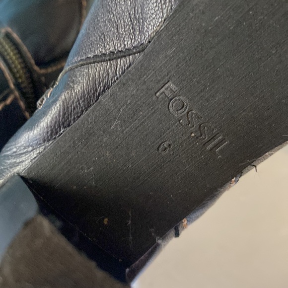 FOSSIL Black Harness Leather Ankle Boot size 6 - Picture 10 of 14